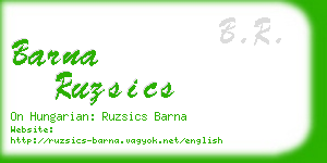 barna ruzsics business card